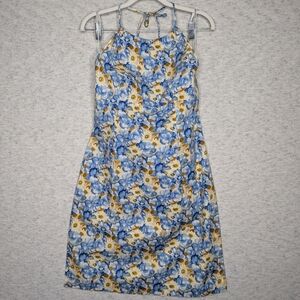 Rampage Floral Bodycon Mini Dress Sz 13 Juniors Zip Back Cotton Blend Sz 8-10 W